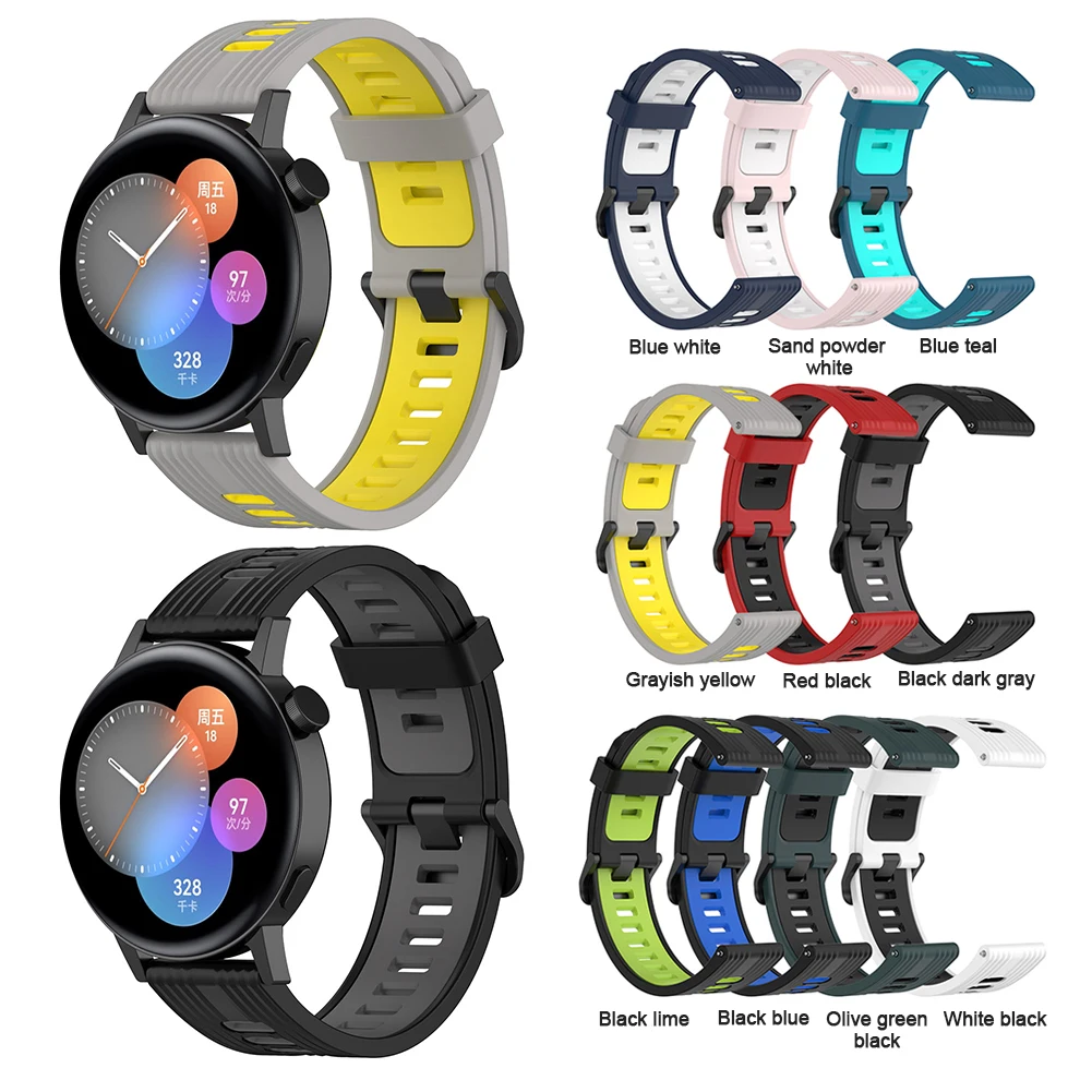 

Ремешок силиконовый для Huawei Watch GT3 46 мм, Регулируемый мягкий сменный Браслет для наручных часов, аксессуары для смарт-часов, 22 мм
