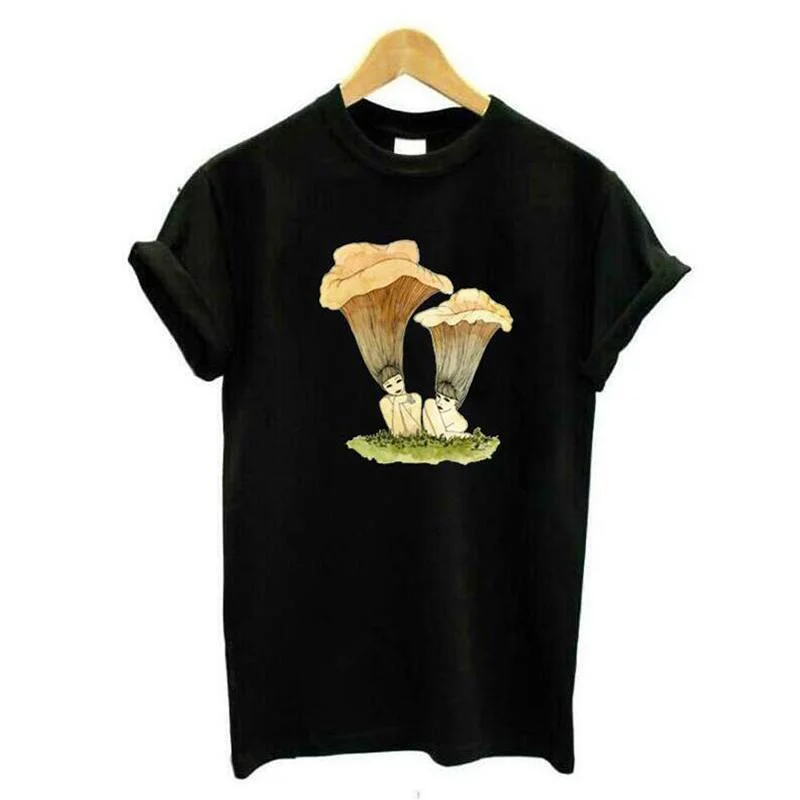 

Summer Short Sleeve Tee Shirt Femme Vintage Mushroom Girls Print Casual Women Tshirt Aesthet Harajuku Shirt T Shirt Women Tops