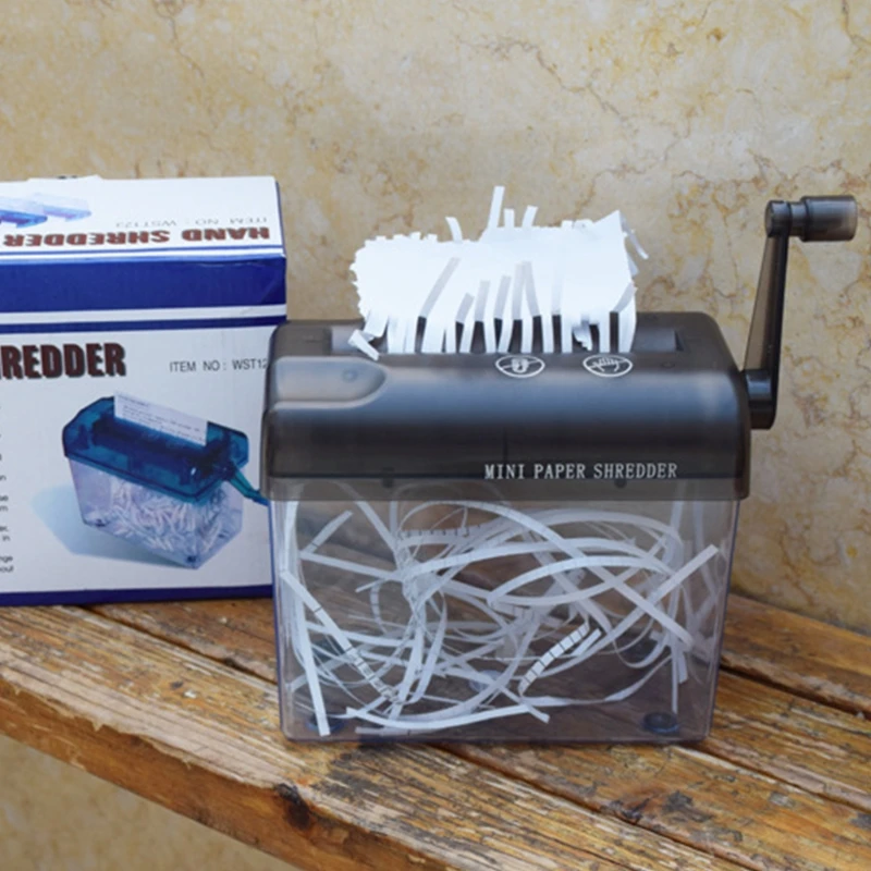 

Hand Crank Paper Document Shredder Office Portable Hand Paper Cutter Office &Teaching Supplies Fits A6 Size Cutting Tool