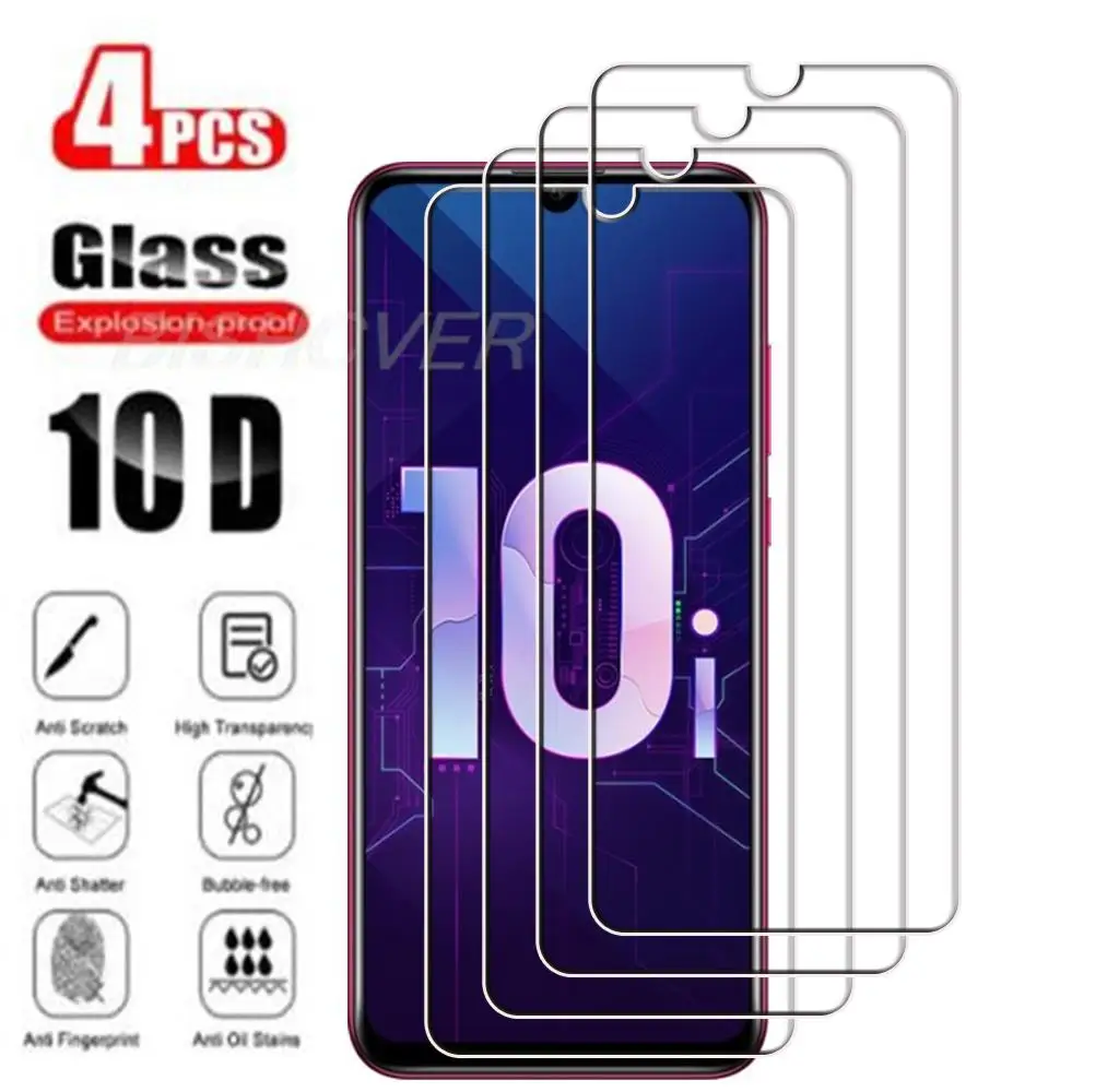 

4Pcs Tempered Glass For Huawei Honor 10i 20 lite HRY-LX1T 6.21" 2019 Screen Protector Protective Glass Film 9H