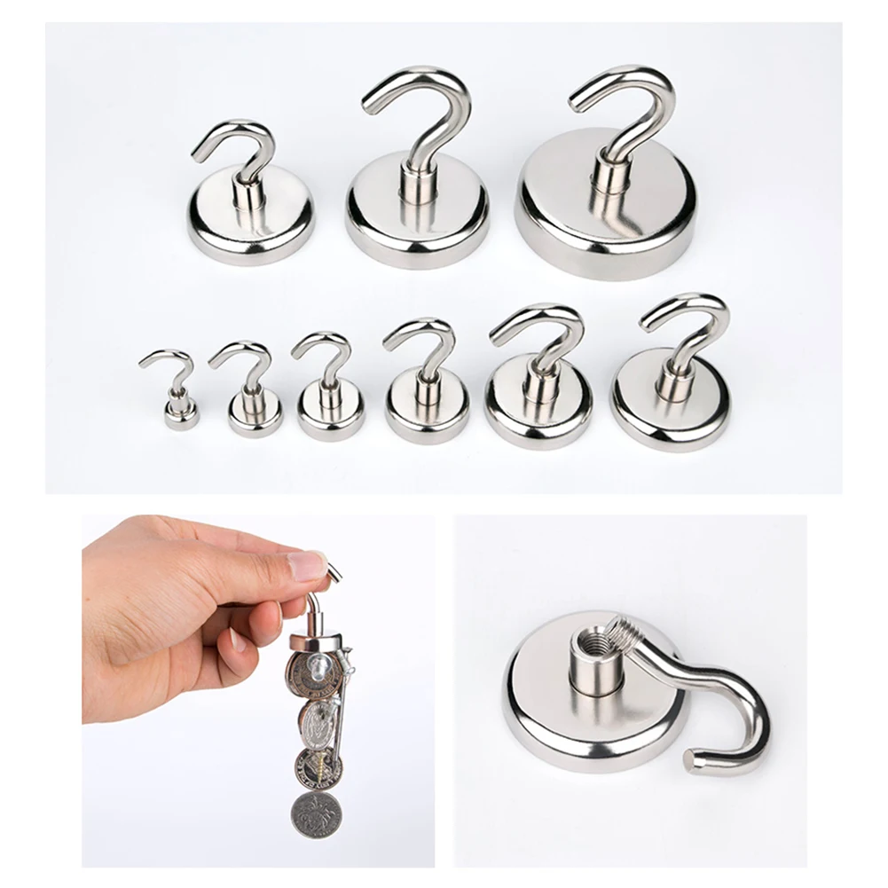 

4PCS Strong Neodymium Magnetic Hook 16/20MM Strong Neodymium Magnet Hooks Quick Hook For Home Kitchen Workplace etc