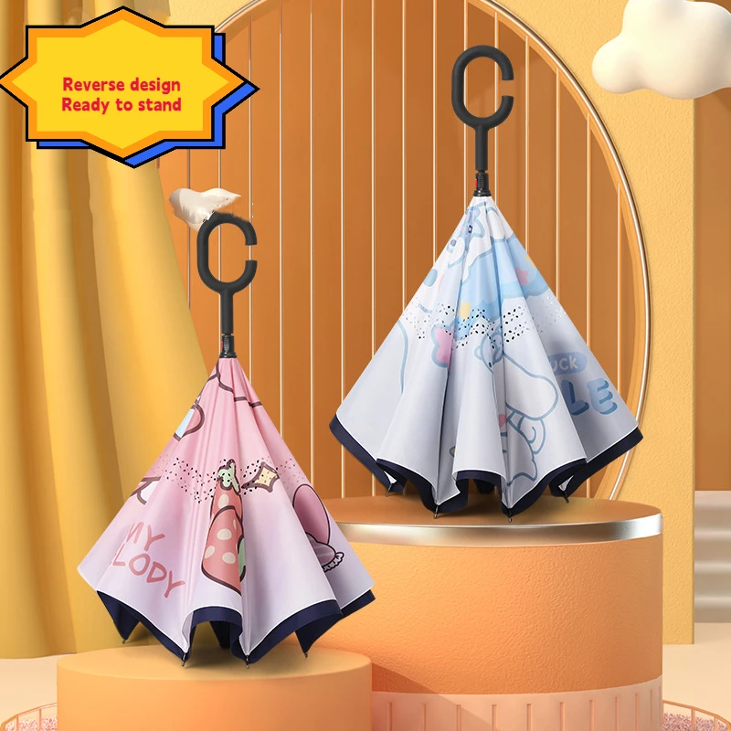 

Sanrio Kawaii Cinnamoroll Зонт моя мелодия почтовый мультфильм аниме переносной зонт от солнца автоматический солнцезащитный подарок