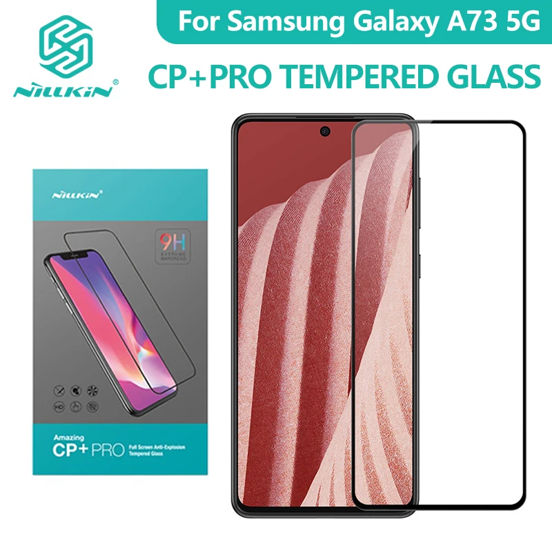 

For Samsung Galaxy A73 5G Case Nillkin CP+ Pro Screen Protector Tempered Glass Full Coverage Anti-Glare 9H Screen Film