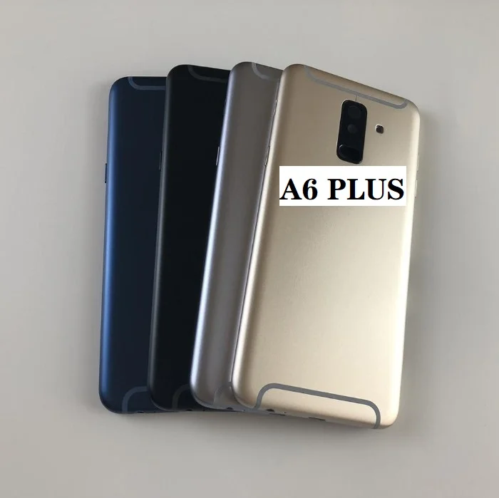 

Для Samsung Galaxy A6 Plus SM-A605 A6050 A6058 задняя крышка чехол для батареи + кнопка регулировки громкости + Замена объектива камеры
