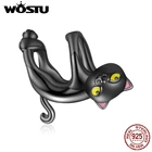 Бусины-подвески в виде кота, серебро 2021 пробы