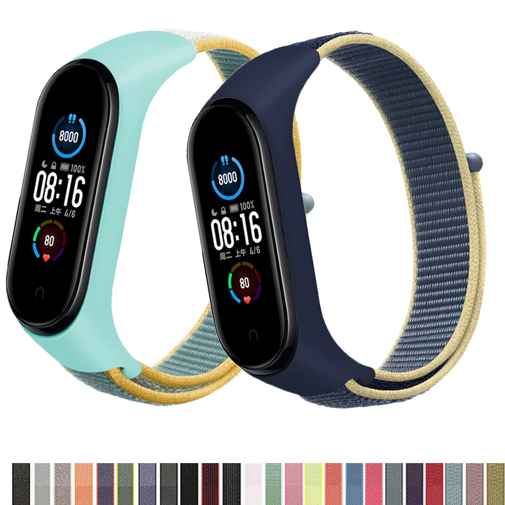 Ремешок нейлоновый для mi band 5 спортивный браслет наручных часов Mi xiaomi 4 3 6 |