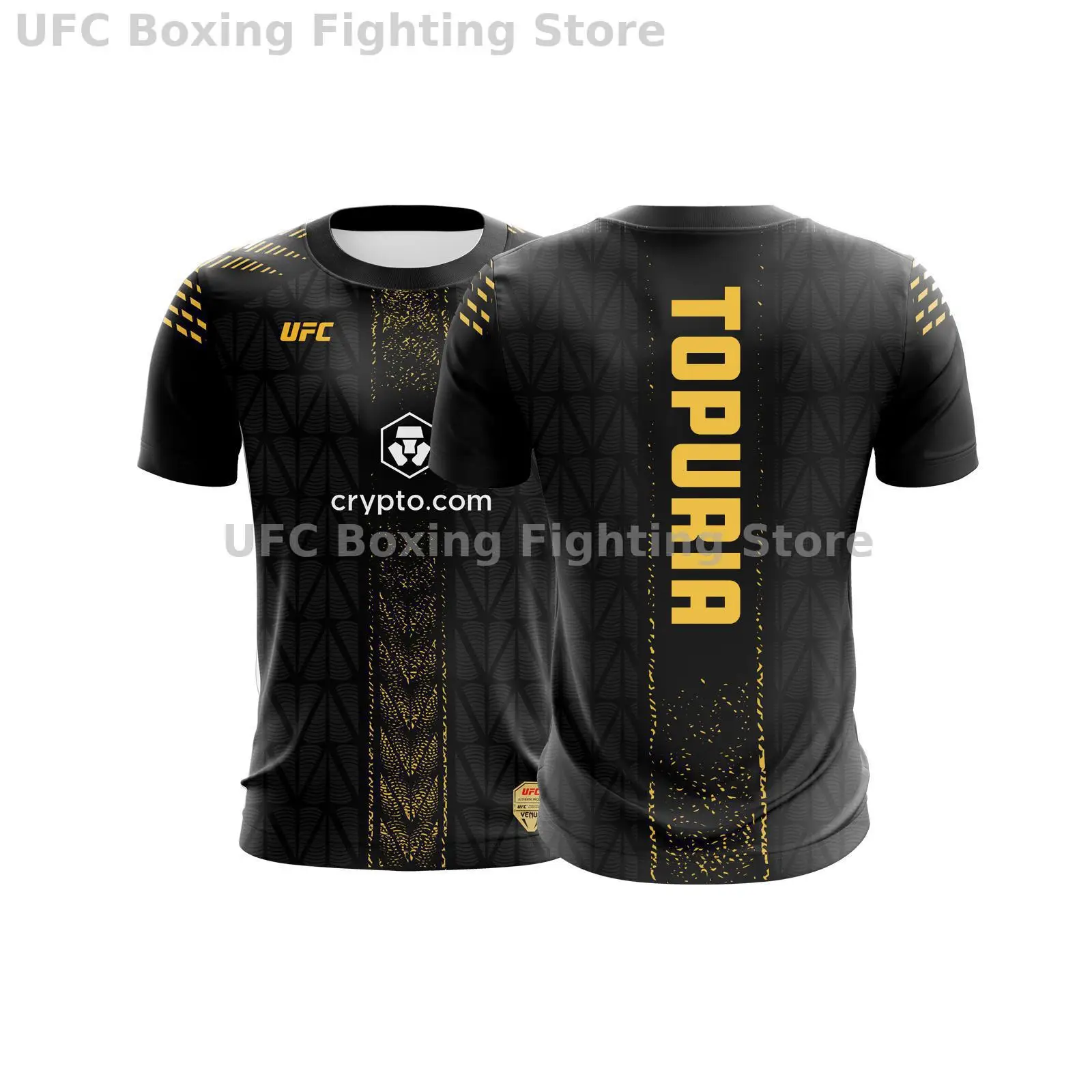 Фото Новое поступление 2025 года, хит продаж Ufc Fighter, боксерский трикотаж, футболка с фанатом, экстремальный спортивный топ с круглым вырезом и коротким рукавом, повседневный модный топ №1