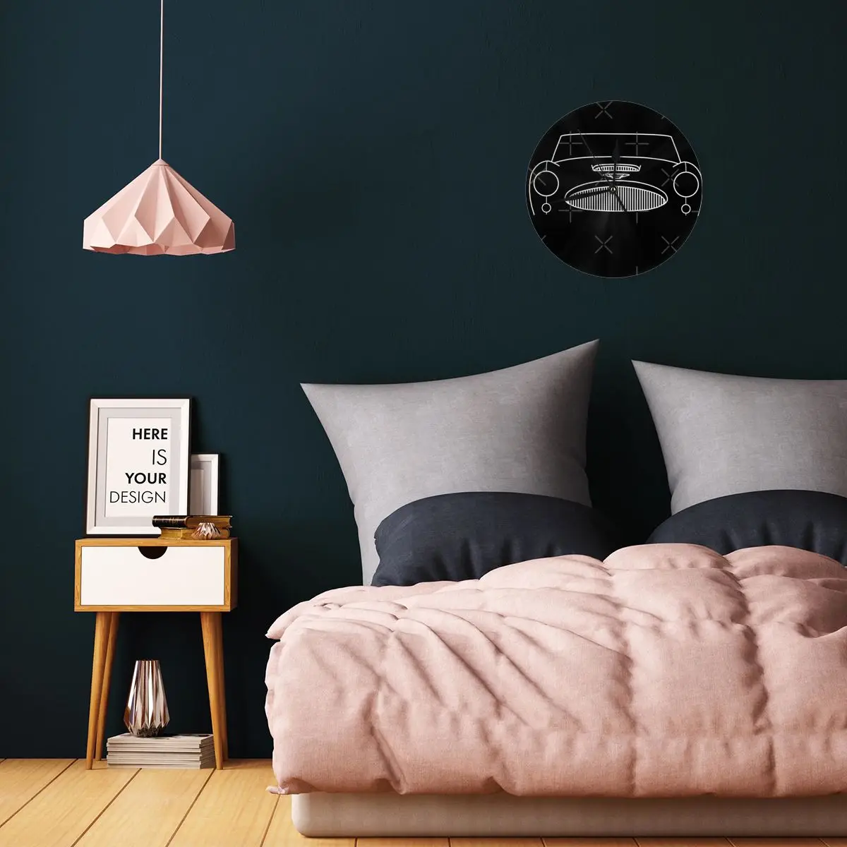 Остин-Healey 3000 классический дизайн автомобиля графические (белые) настенные часы