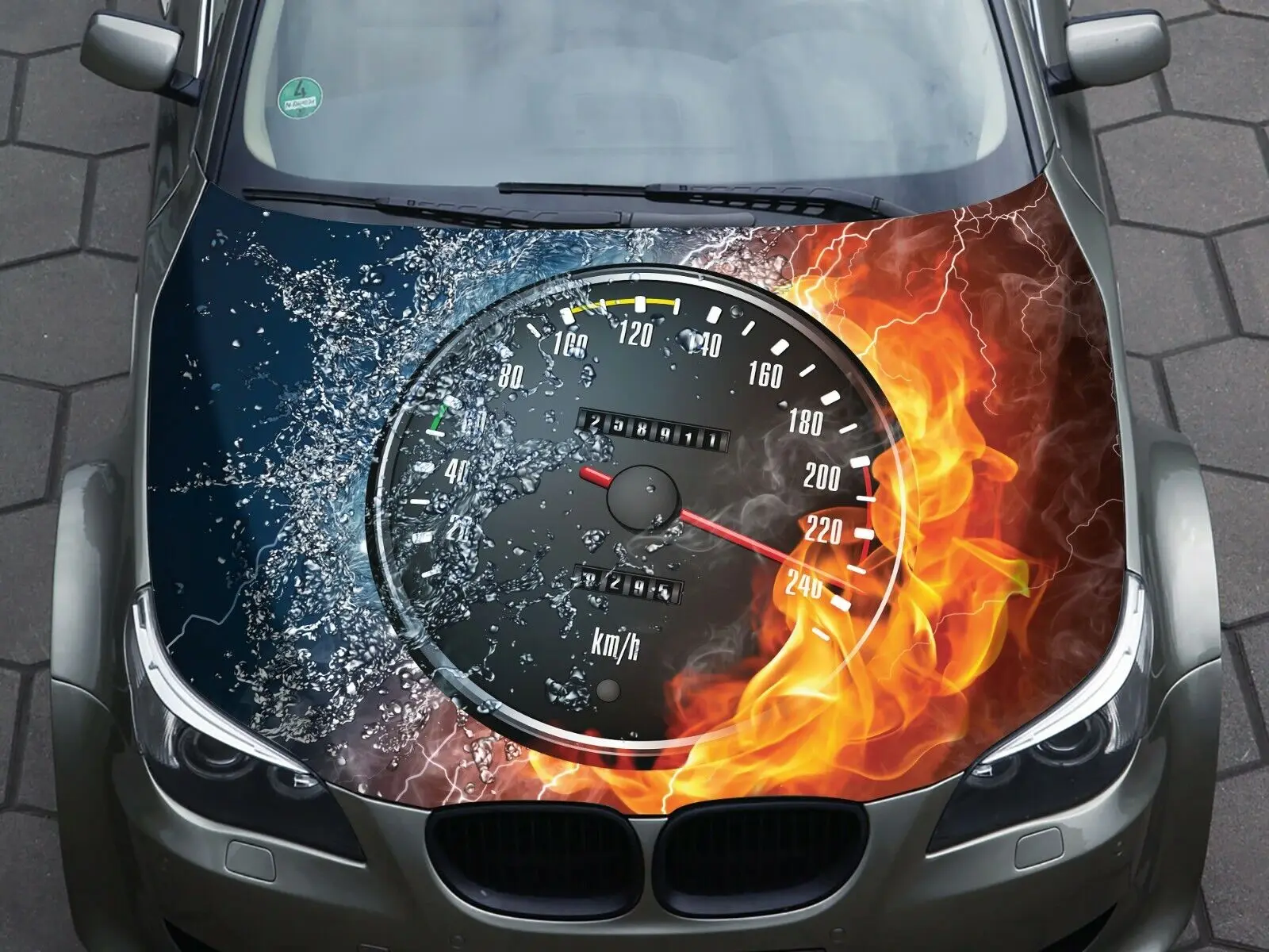 

Speedometer Car Hood Wrap Decal Vinyl Sticker Full Color Graphic Fit Any Car S