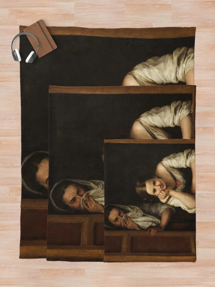 Две женщины в окне Bartolome Esteban Murillo 1660 одеяло стиле Ренессанс ретро одеяла для