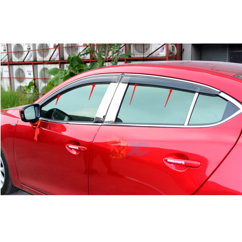 

4 шт., защитный козырек от дождя/солнца/ветра для Mazda 6 M6 Atenza 2013-2015