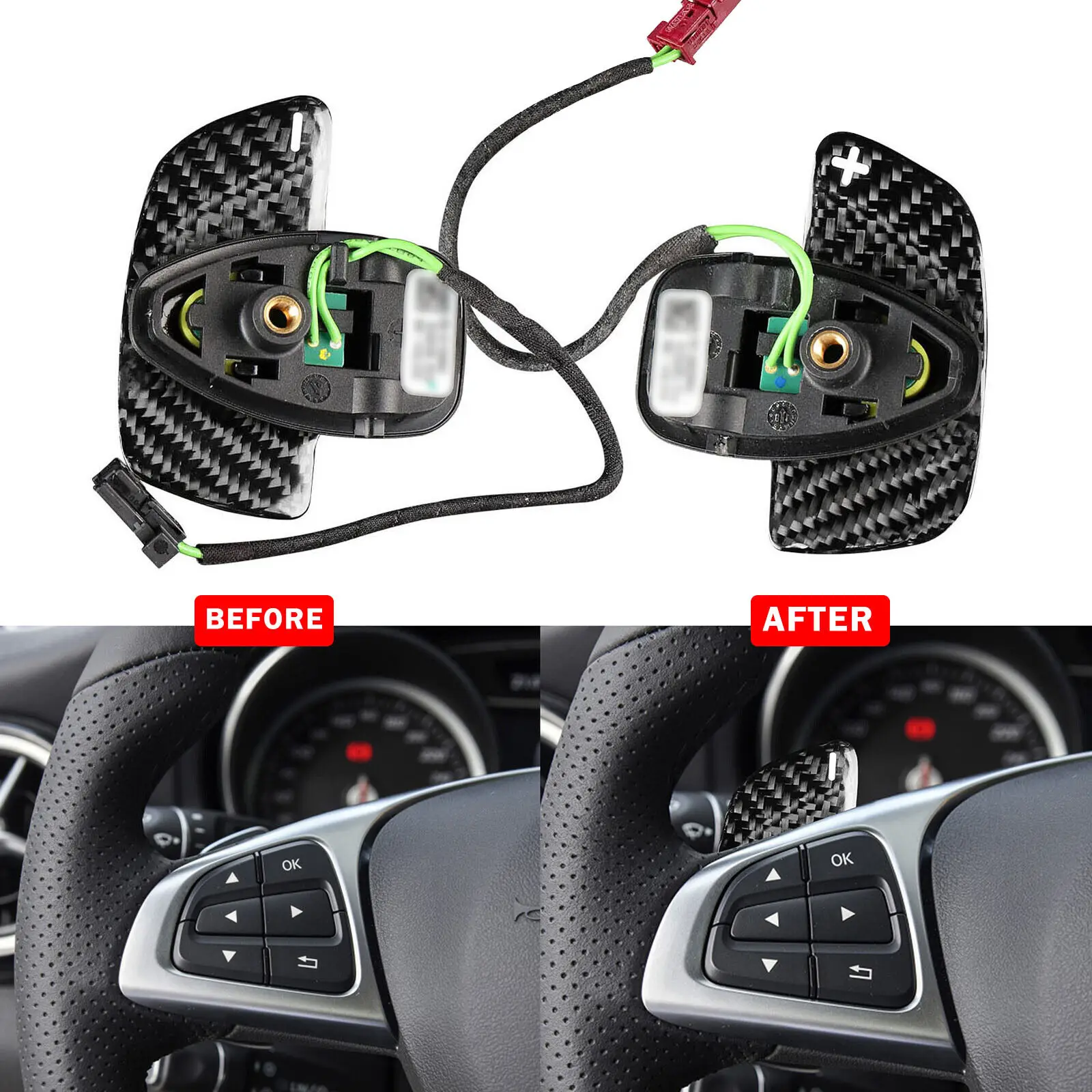 

For Benz W177 W205 W213 CLS G Class 2018-21 Carbon Fiber Shift Paddles Switches