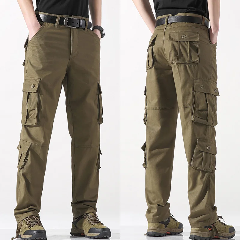 

TPJB Spring Mens Cargo Pants Khaki Military Men Trousers Casual Cotton Tactical Pants Men Big Size Army Pantalon Militaire Homme