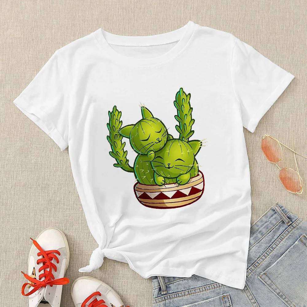 Летняя одежда Yeskuni с забавными кактусами для мамы и дочери семейная уличная