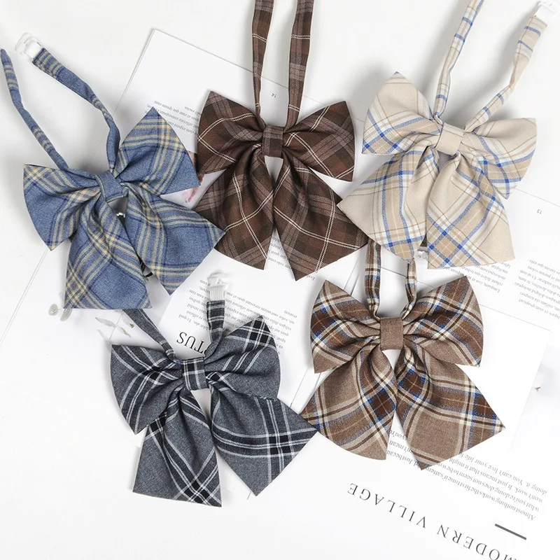 Ленивые галстуки JK для женщин в клетку, японского стиля для мальчиков в школьной форме, милые галстуки-аксессуары.
