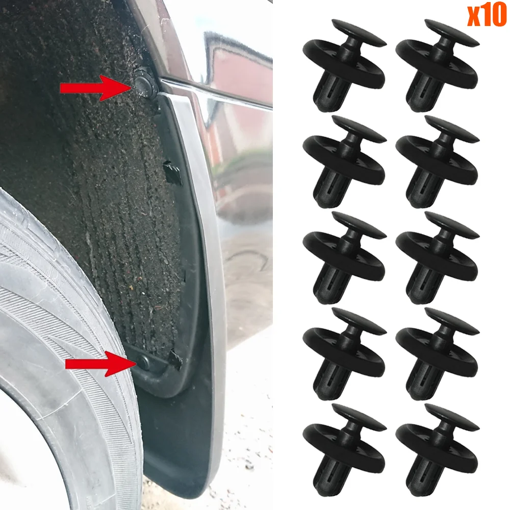 10 шт., черные зажимы для автомобильной крышки двигателя, крепеж для Toyota Avensis T250 T270 2003 2004 2005 2006 2007 2008-2018 90467-07201