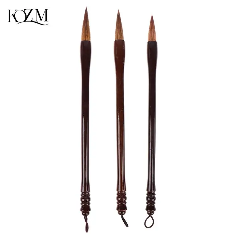 

Wooden Writing Brush Chinese Calligraphy Practice Weasek Wolf Hair Brush For Watercolor Ink Painting Regular Script Supply