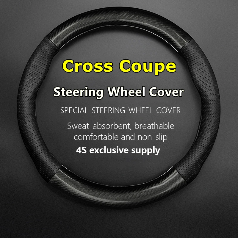 

Fiber Leather For VW Volkswagen Cross Coupe Steering Wheel Cover Genuine Leather Carbon Fiber