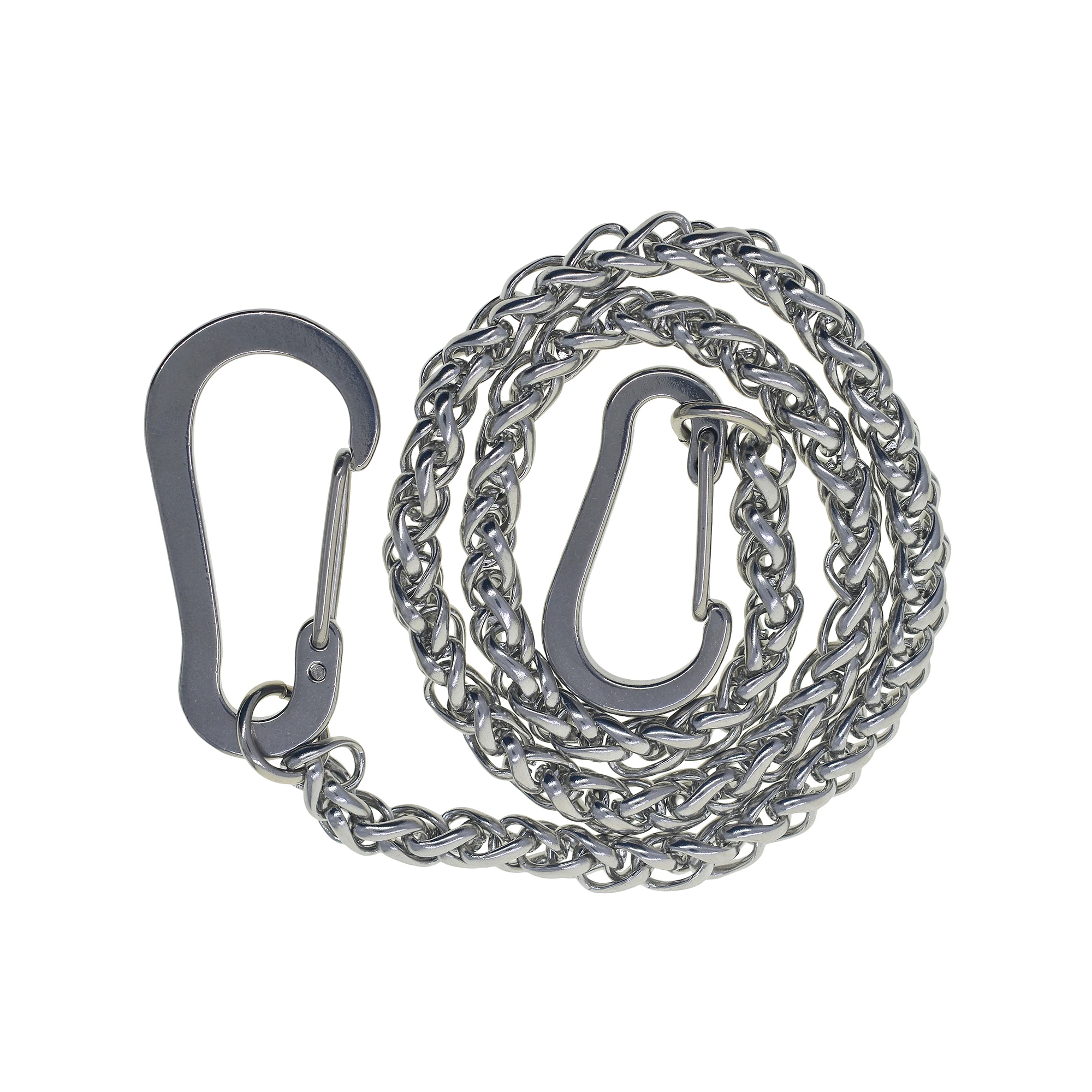 

Punk Stainless steel snake wheat wallet trousers biker keychains gift D shackle super strong easy release carabiner connector