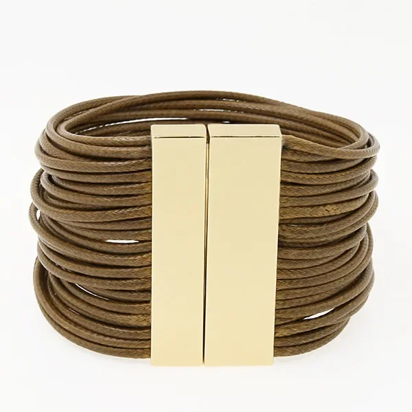 Браслет из многослойного воскового шнура в европейском и американском стиле
