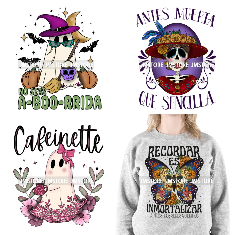 Мексиканская Латина Cafecito Ghouls Cucuy Pan Dulce эспоки сезон Хэллоуин термонаклейки