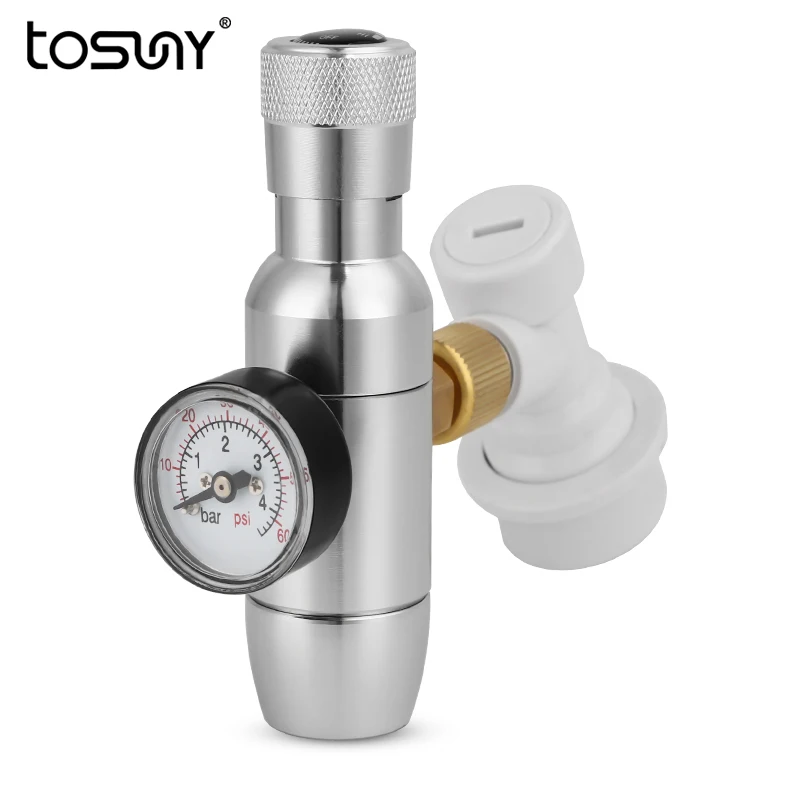 

Premium Regulated CO2 Charger Kit Hombrew Mini Beer Kegerator 0-60 PSI with Gas Ball Lock Disconnect,7/16" Thread Home Brewing
