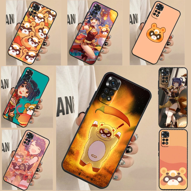 Ударопрочный чехол Guoba Xiangling Genshin для Xiaomi Redmi Note 12 Pro 11 Pro 8 9 10 Pro Note 12S 10S 11S 10A 9C 10C 12C, чехол