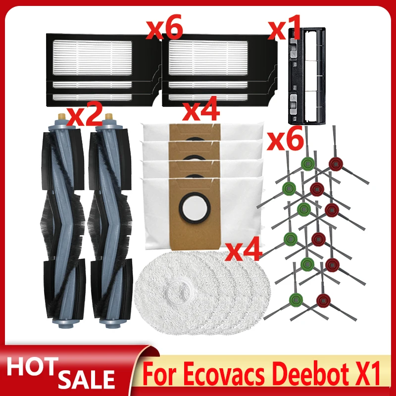 

For Ecovacs Deebot X1 Omni Turbo Vacuum Cleaner Accessories Main Brush HEPA Filter Mop Cleaning Cloth Dust Bag Parts
