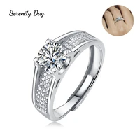 serenity day 1ct moissanite wedding proposal rings 100 925 sterling silver four prong diamond gra certification for women gift