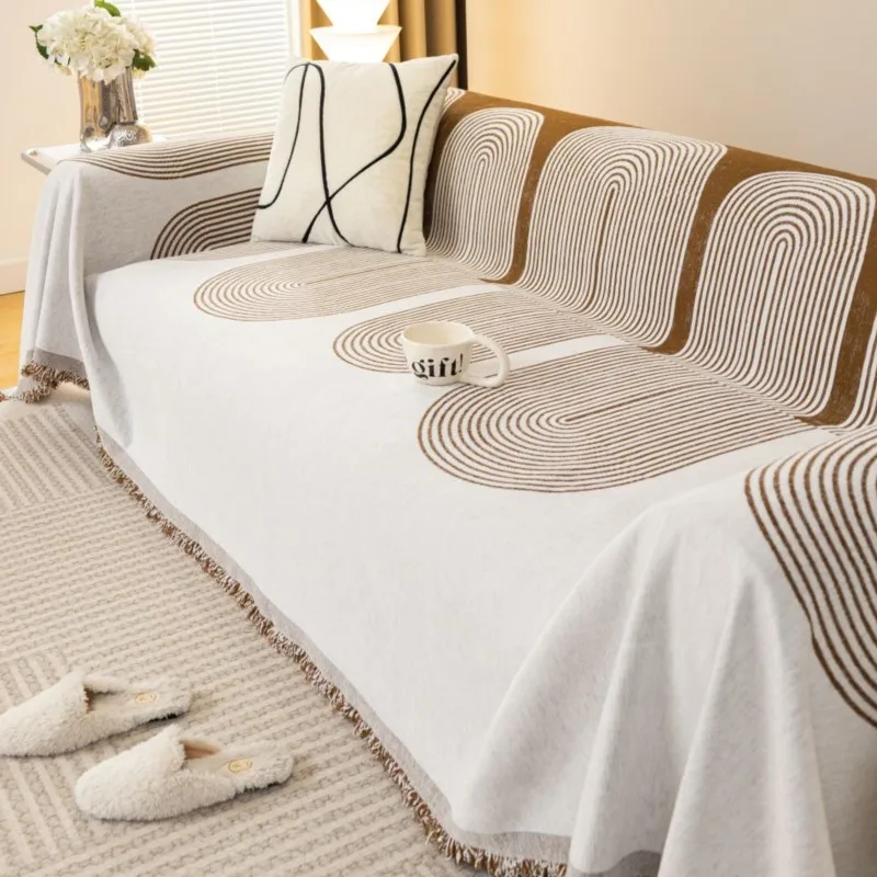 Чехол для дивана с кольцом плед-одеяло гостиной 2024 современное трехместное