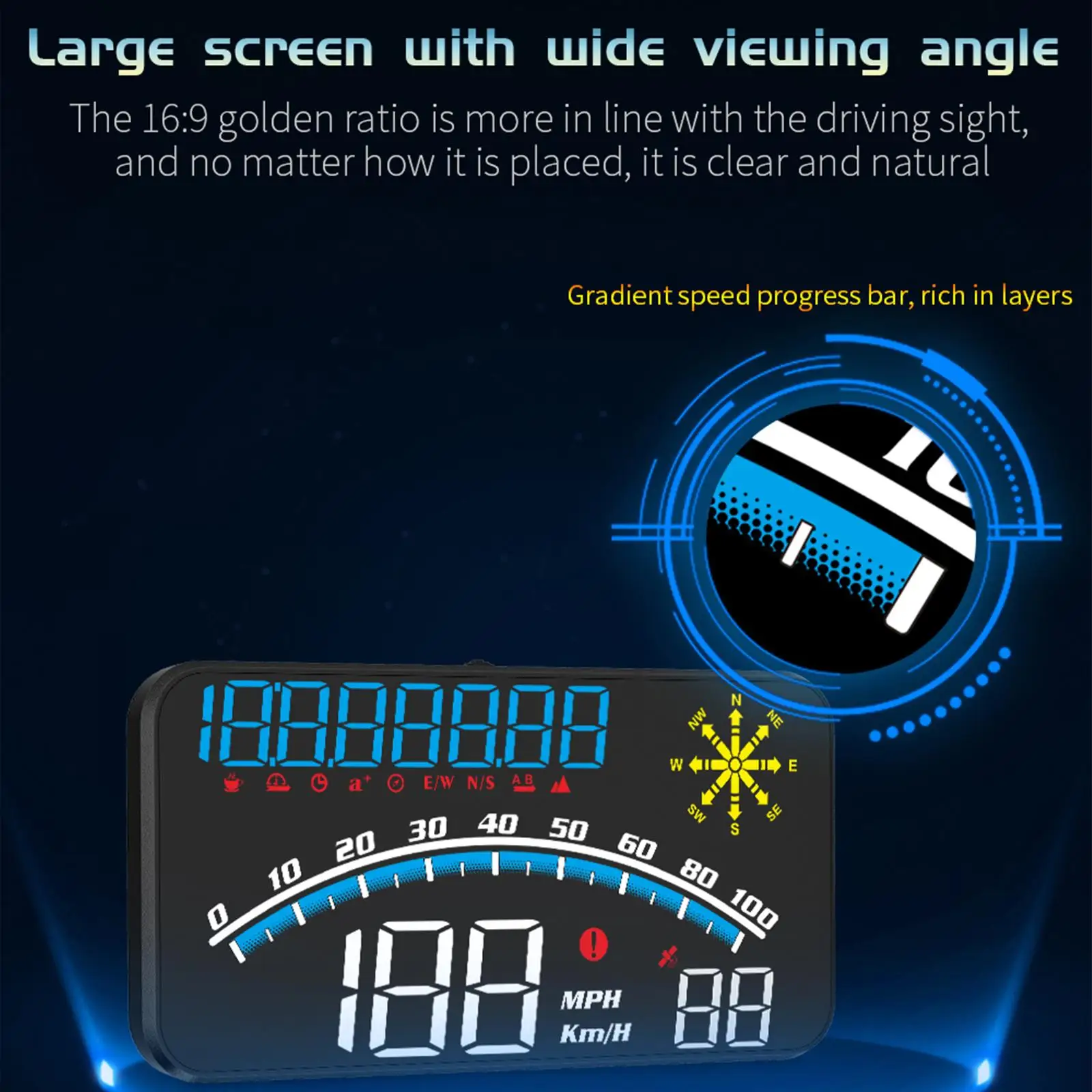 

HUD Display Mileage Measurement Windshield for Vehicle Car