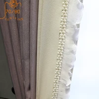 romantic purple jacquard lace beaded stitching blackout curtains for living room bedroom dining room partition curtain