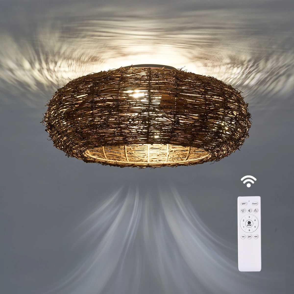 

Modern Round Fan Light W/ Remote Controller Nordic Fan Ceiling Lamp For Dinning Room/Study Room Home Indoor ling Lights