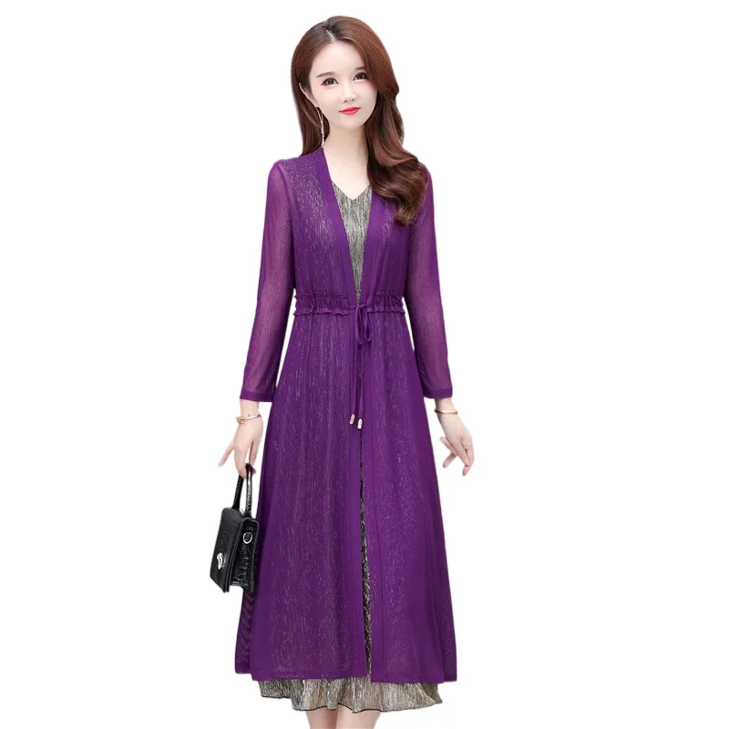 

Summer Femme Sun Protection Shirt Women Long Shawl Long Sleeve Thin Shawl Cardigan Jacket Female Clothing Top size 5XL