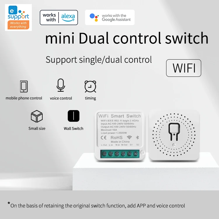 WIFI EWelink Smart 16A Switch Mini 2-way Control Timer Switch Module Home Automation For Alexa Google Home Smart Life