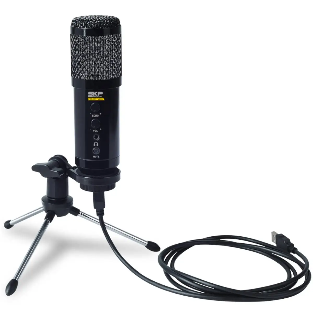 

MICROPHONE WITH USB CABLE CONDENSER WITH TRIP PODCAST 400U BLACK