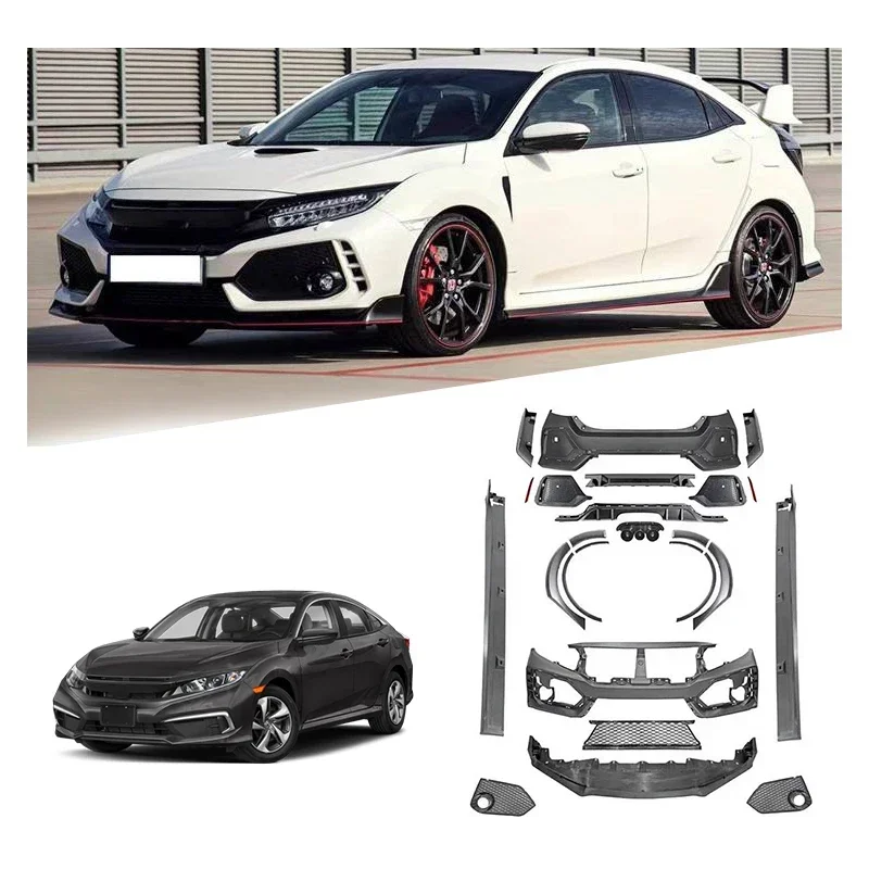 2016 Type-r автомобильный передний задний бампер боковая юбка для губ комплект кузова
