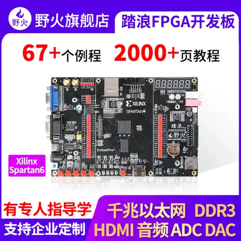 Макетная плата FPGA Xilinx Spartan6 XC6SLX16 HDMI Gigabit Ethernet DDR