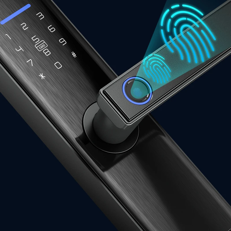 

Интеллектуальный Дверной замок L1, Wi-Fi приложение Tuya, сканер отпечатков пальцев, интеллектуальный Электрический 5 методов разблокировки, нов...