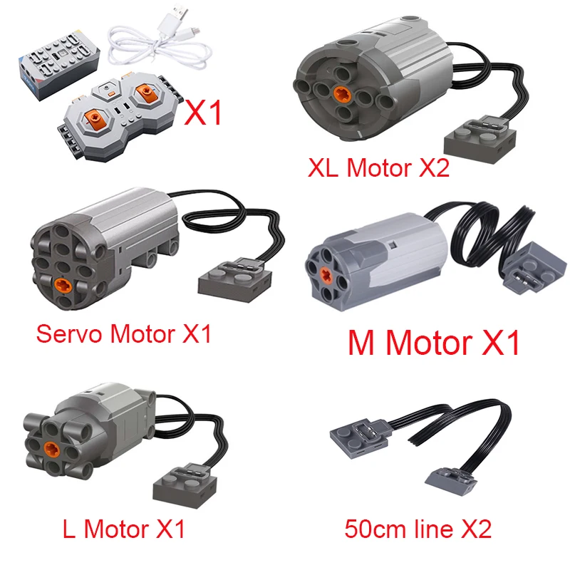 Moc Технический двигатель моторные кирпичи Xl сервопривод строительный блок