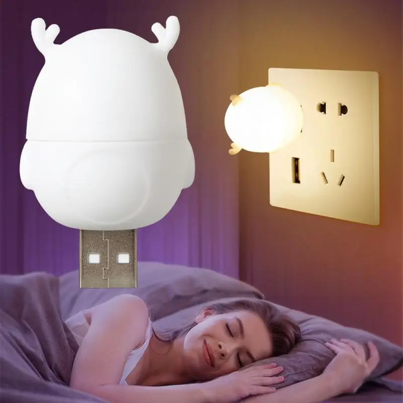 

LED Cartoon Night Light Mini Wireless Night Light Table Lamp USB Recharge Lamp Decoration For Kids Gift Bedroom Bedside Kitchen