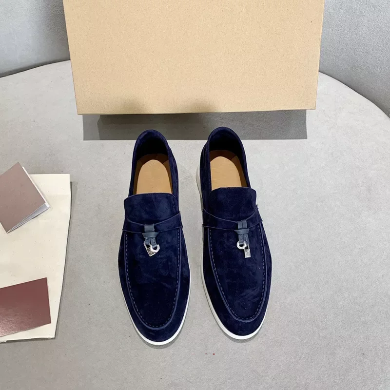 

NEW IN 2022 Suede For Men Flat Shoes Top Quality Slip On Lazy Loafers Simple Cozy Leisure Mules Multicolor Driving Walk Shoes
