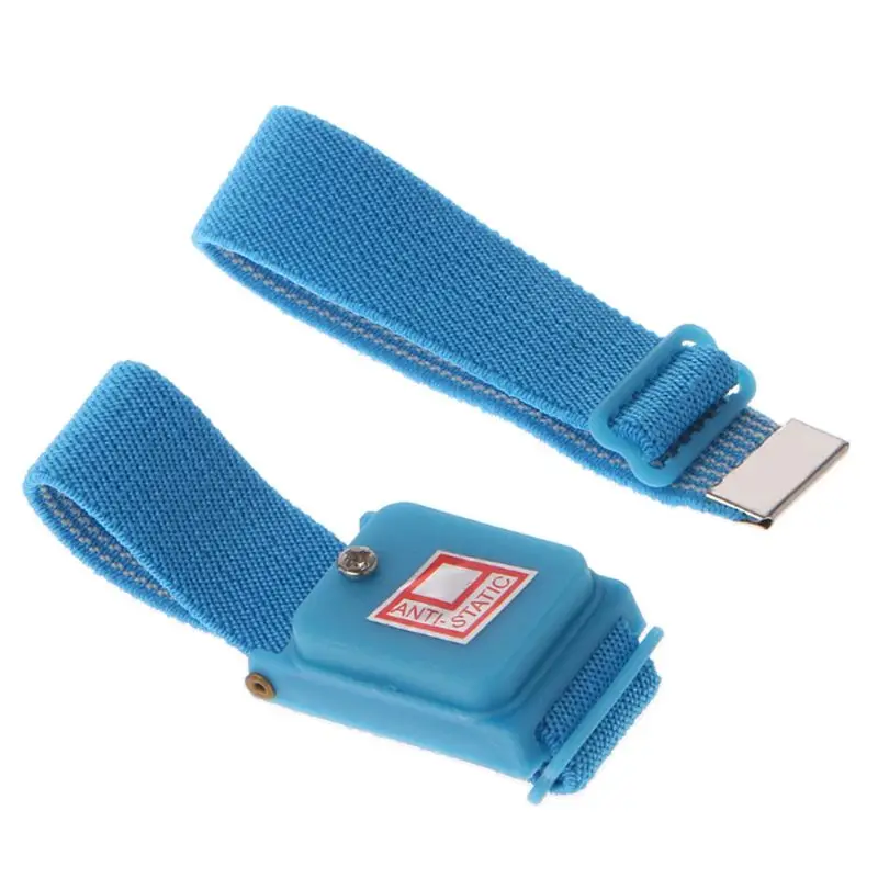 

Portable Anti Static Wrist Straps Cordless Adjustable Electrostatic Removal Bracelet ESD Discharge Cable Band Blue Color