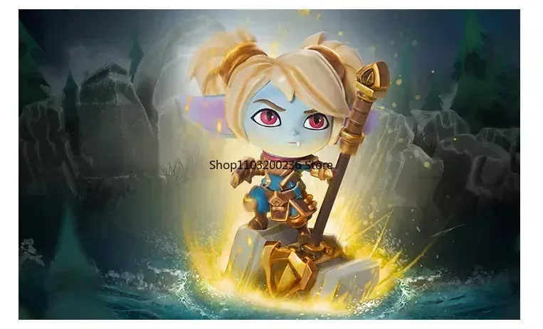 Фото Оригинальные LOL League of Legends Poppy Keeper of The Hammer Q версия аниме фигурки героев Коллекционные украшения модель игрушки подарок №5