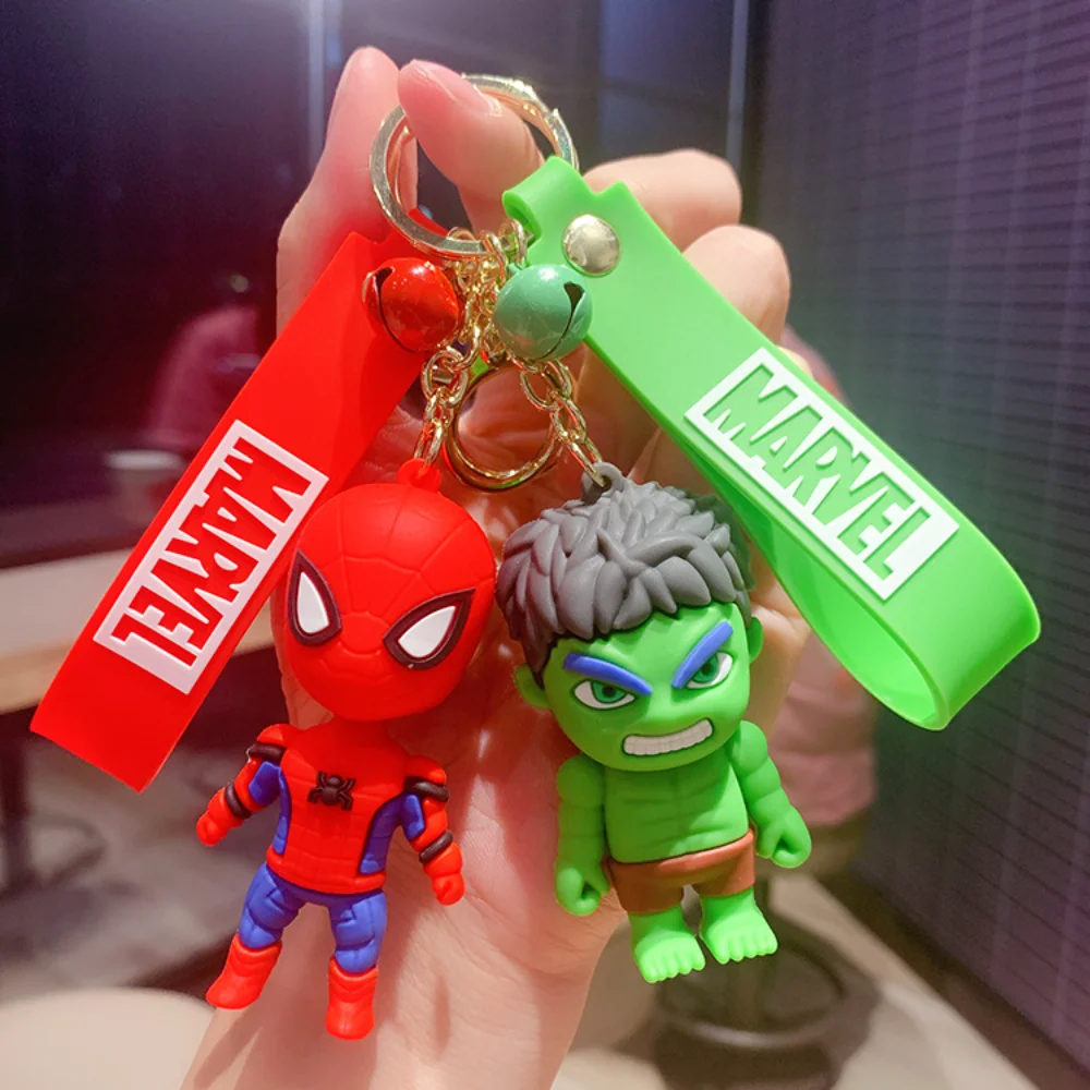

Disney Marvel Avengers Keychain Bags Keyring Pendant Spiderman Hulk Iron Man Doll Key Chain Creative Kids Gift