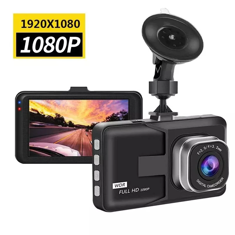 

Dash Cam 1080P FHD DVR Car Driving Video Recorder 3 Inch LCD Screen 170° Wide Angle G-Sensor WDR Parking Car Monitor Camera