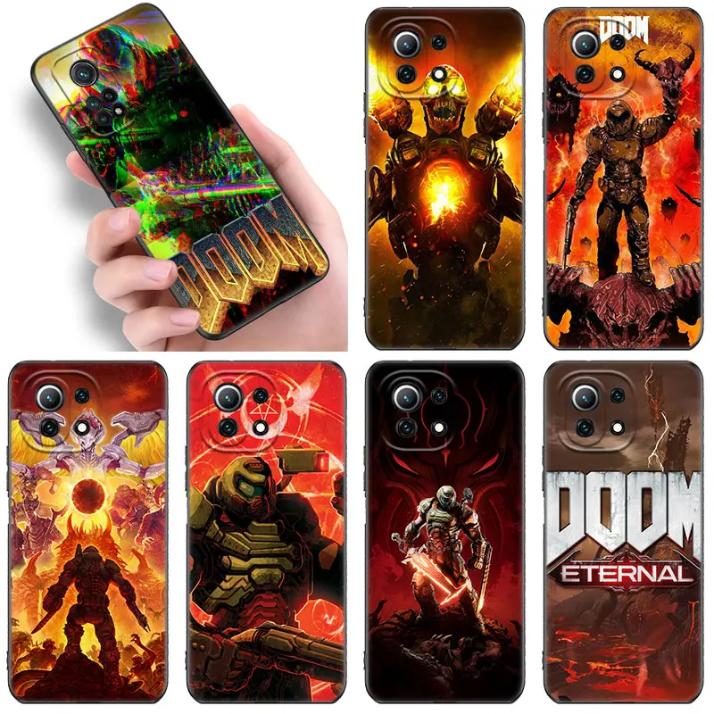 Doom Game ETERNAL Phone Case For funda Xiaomi Mi 13 12 11 Lite NE 11T 12T 12S Pro 11i Redmi 12C 10C 10A 9T 9C 9A 8A Black Cover