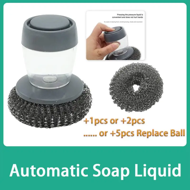 

Kitchen Dish Cleaning Brushes Automatic Soap Liquid Adding Pot Brush Strong Decontamination Brushes For Kitchen Accessories