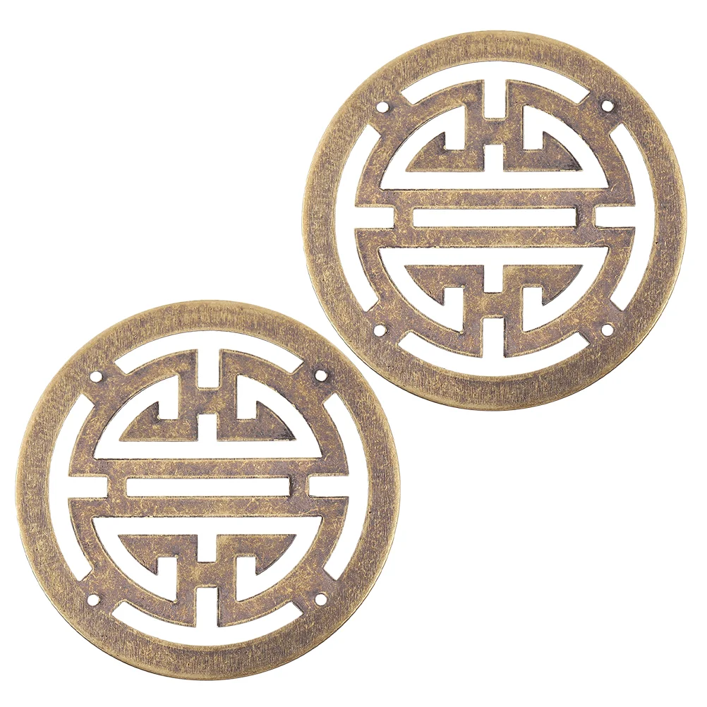 

2pcs Furniture Appliques Wood Carving Ornaments Jewelry Case Metal Decoration