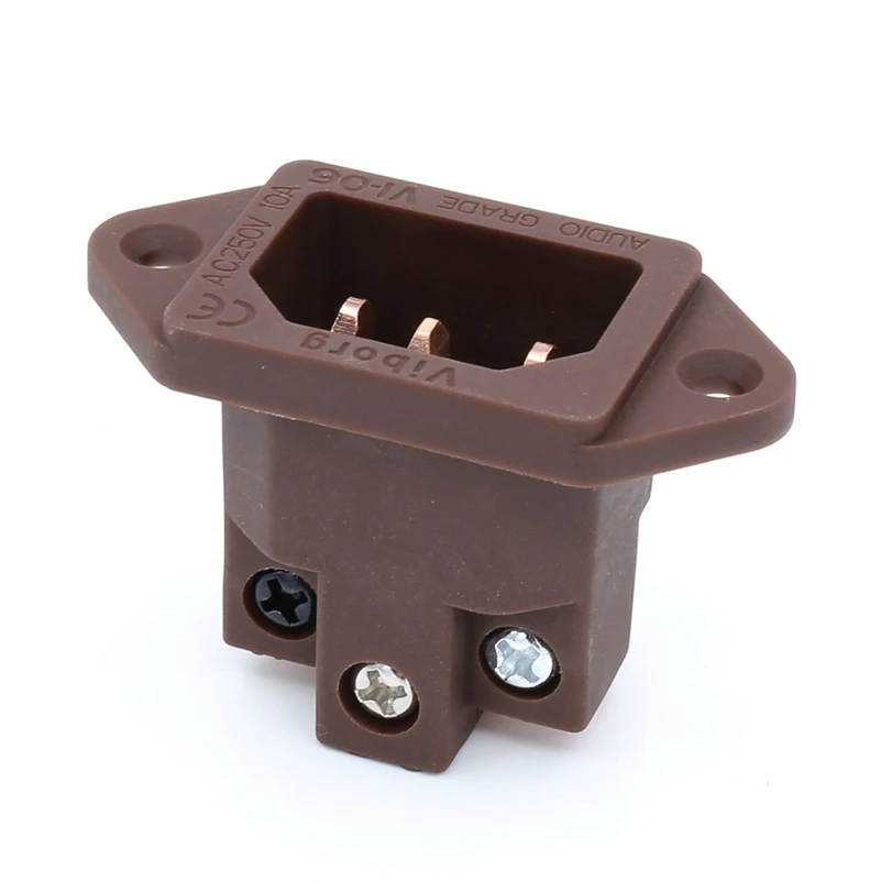 Коричневая звуковая розетка VI06CC из чистой меди с родиевым покрытием IEC гнездо входа AC 250V 15A